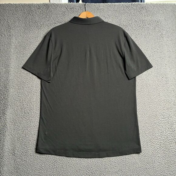 Lululemon Men’s Black Performance Evolution Polo Shirt Size L Stretch Golf - Picture 3 of 11